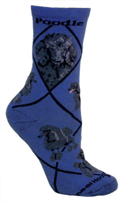 Poodle, Gray on indigo PH1135