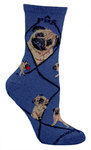 Pug, Fawn on indigo PH1166