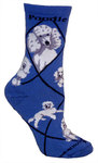 Poodle, White on blue PH1134
