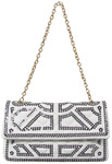 Sequin & Nappa Flap Shoulder Bag