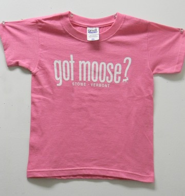 Got Moose Stowe Vermont Kids Tee- Pink