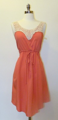 Embroidered Top Racerback Dress - Coral