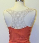 Embroidered Top Racerback Dress - Coral