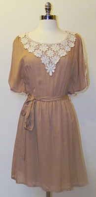 Brown Dress with Embroidered Top