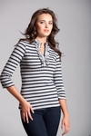 Navy and White Striped Top