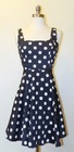 Polka Dot Dress - Navy