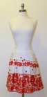 Red and White Patterned Skirt
