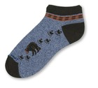 Marbled Bear Stripe No Show Sock