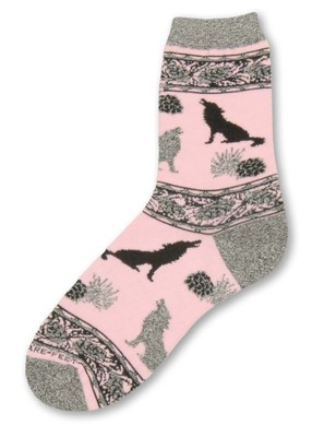 Pink Wolf Sock