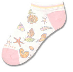 Pink Shells No Show Sock