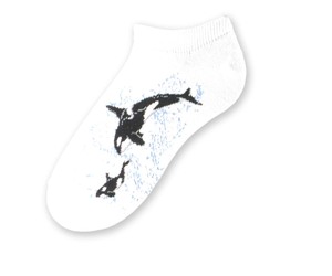 Orca Swirl No Show Sock