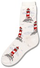 Lighthouse/Seagulls White Sock