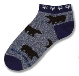 Marbled Bear No Show Sock
