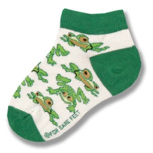 Frogs All Over Kids No Show Sock
