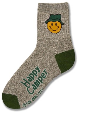 Happy Camper Smile Short Crew Sock