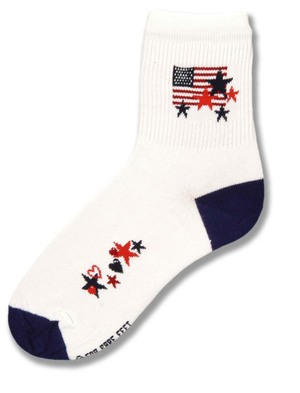Flag With Stars Short Crew Sock