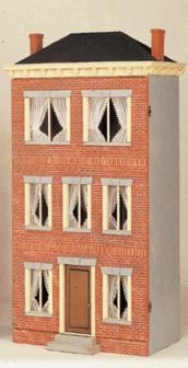 Front-Opening Pre-Bricked Franklin Street Dollhouse Kit