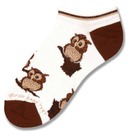 Owl Collage No Show Sock