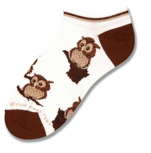 Owl Collage No Show Sock