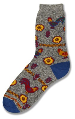 Rooster Motif Sock